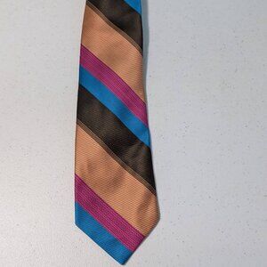 Vintage Towncraft Plus‎ Penneys Multicolor Striped 4" Wide Tie 100% Polyester